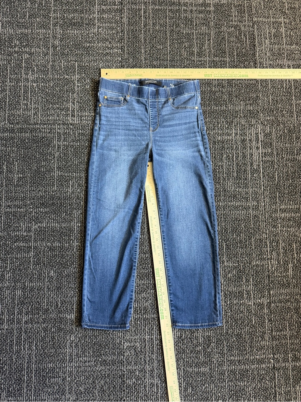 Liverpool Los Angeles The Skinny Crop Pull-On Jeans Medium Wash Denim Size 8/29